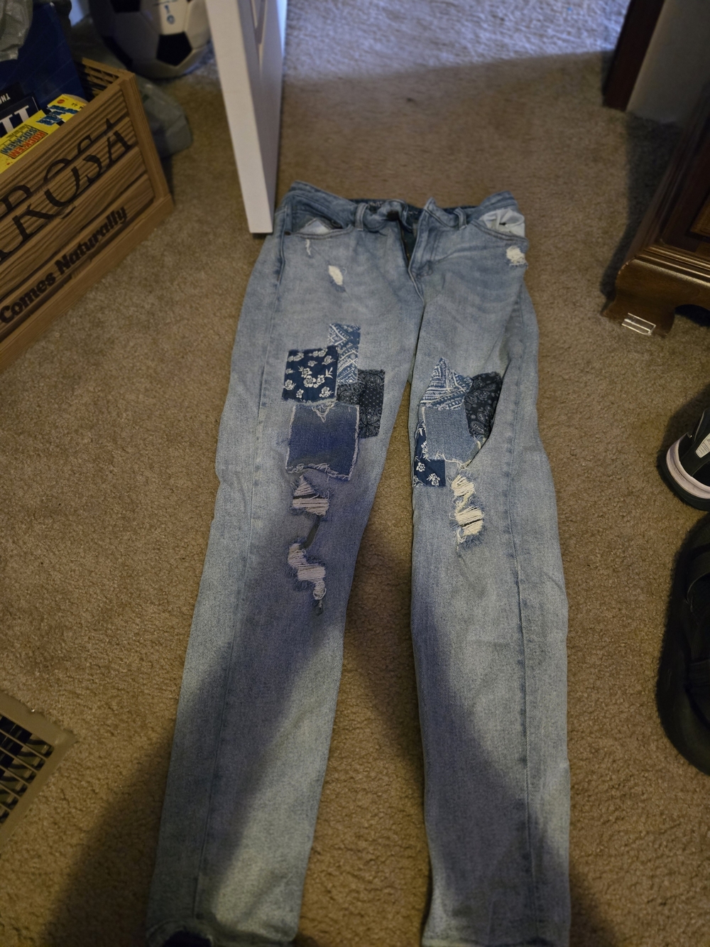 Maurices Light Blue Patchwork Jeans